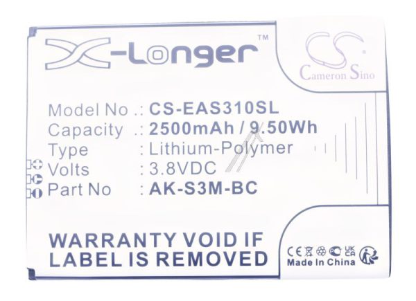 3,8V-2500MAH LI-POLYMEER TELEFOON ACCU ALTERNATIEF VOOR EMPORIA