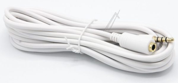 VERLENGKABEL 4-POL. JACK-3,5MM STEKER/ -CONTRA WIT,  L: 3,0MTR