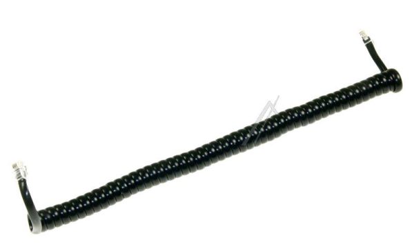 TELEFOONSNOER RJ10, 4P/ 4C,  2,0MTR. ZWART,  SPIRAAL