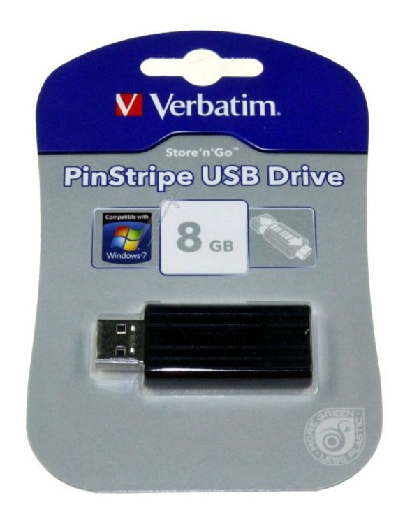 49062 USB DRIVE 2.0 PINSTRIPE 8GB ZWART