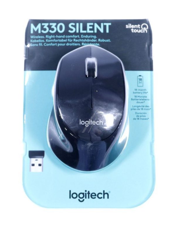 M330 SILENT 910-004909 DRAADLOZE MUIS,  PLUS ZWART