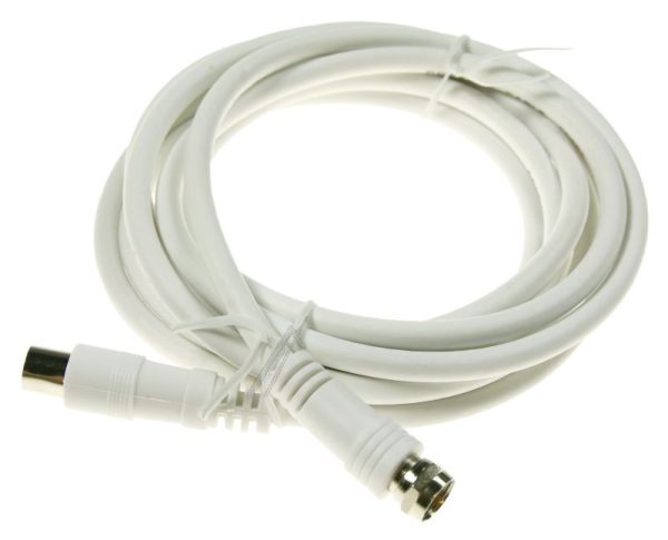 ADAPTERKABEL F-STEKER/ COAX-STEKER CLASS:A,  WIT 2,5MTR.
