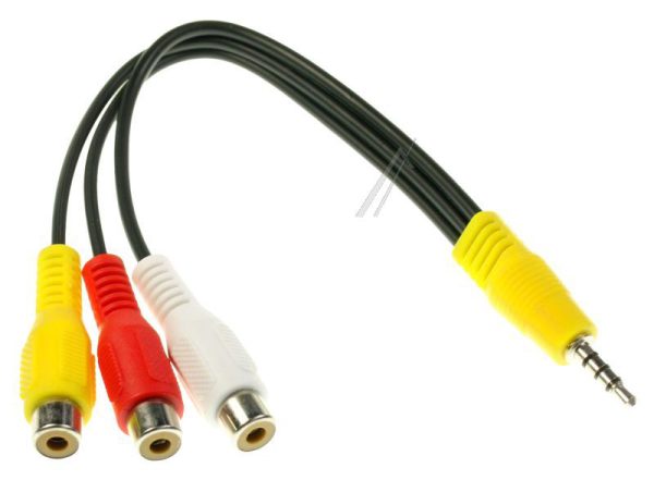 AV CINCHKABEL,  4PIN 3.5MM JACKSTEKER /  3X CINCH CONTRA
