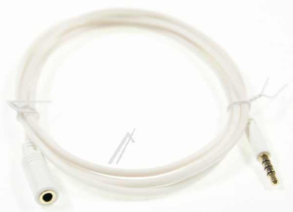 VERLENGKABEL 4-POL. JACK-3,5MM STEKER/ -CONTRA WIT,  L: 1,5MTR