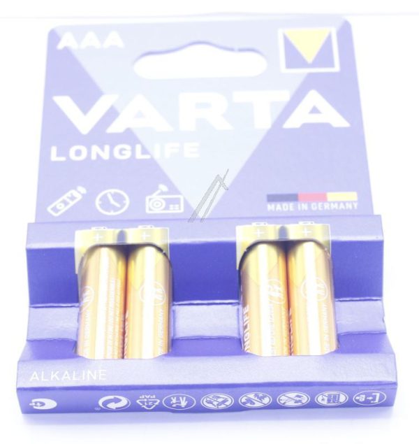 LR3 4103101414 1,5V ALKALINE MICRO VARTA BLISTER À 4 STUKS. LONGLIFE EXTRA