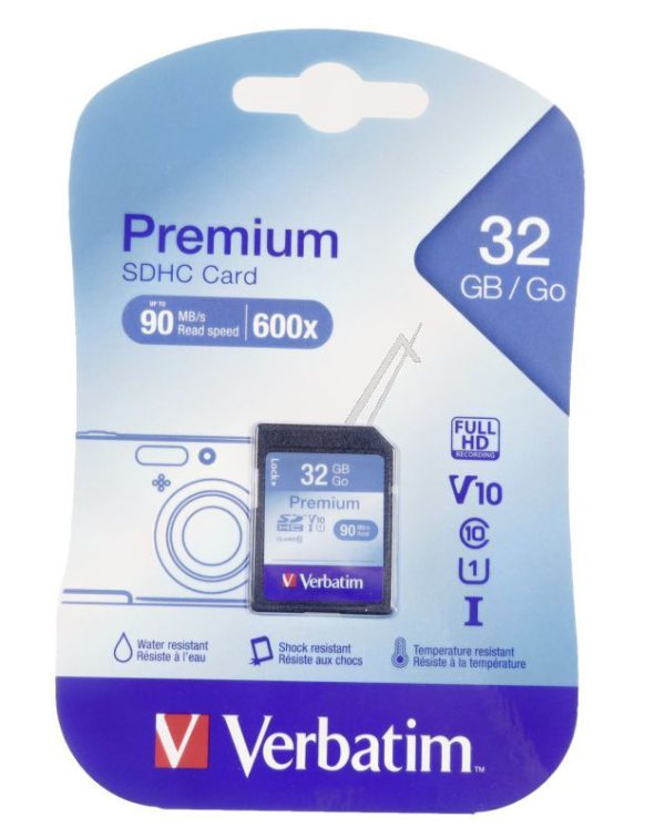SDHC 43963 GEHEUGENKAART 32GB VERBATIM CLASS-10