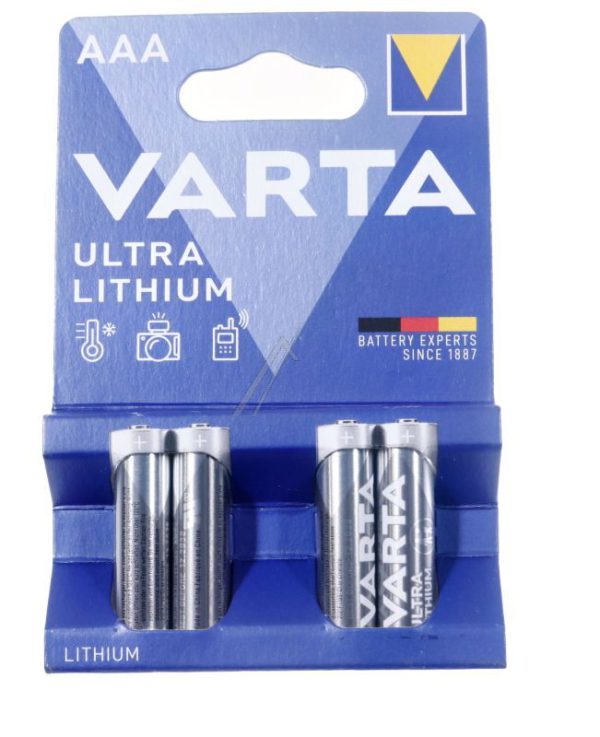 LR03 6103301404 1,5V ULTRA LITHIUM POTLOOD AAA BATTERIJEN,  BLISTER À 4 STUKS