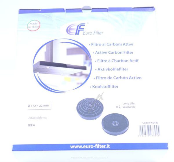 KOHLEFILTER LONGLIFE 2 STÜCK ALTERNATIV FÜR ELICA /  IKEA CFC0162221 WASCHBAR