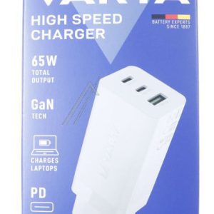 57956 101 401 GAN LADER 65W 2X USB-C, 1X USB-A, PD, QC