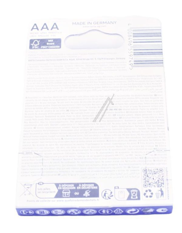 LR03 4903121414 1,5V ALKALINE AAA BATTERIJ HIGH ENERGY,  BLISTER À 4 STUKS