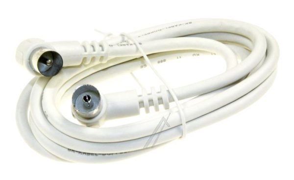 COAXKABEL 1,5M. WIT HAAKSE STEKERS