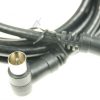 COAX-AANSLUITKABEL STEKER 90°/  CONTRA 90° CLASS:A,  ZWART 2,5MTR.