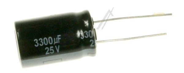 3300UF-25V EEUFR1E332 ELCO RADIAAL 105° 16X25MM. RM=7,5MM. -ROHS-