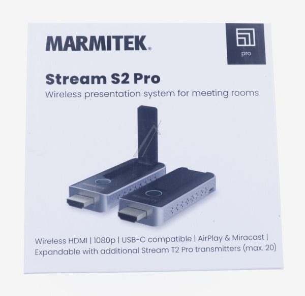 STREAM S2 PRO 25208391 DRAADLOZE HDMI-PRESENTATIE - DRAADLOZE POWERPOINTPRESENTATIE - COMPATIBEL MET AIRPLAY EN MIRACAST