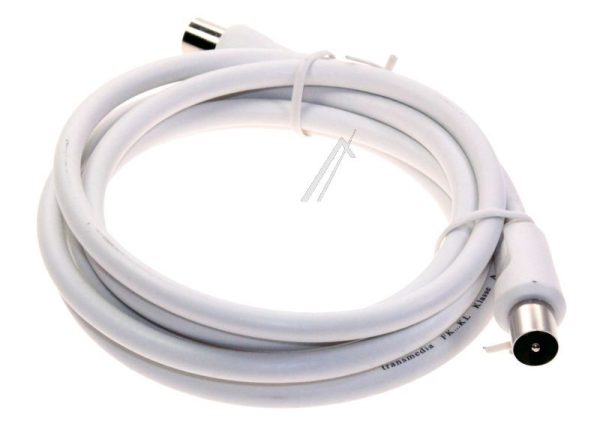 COAX-AANSLUITKABEL STEKER/ CONTRA CLASS:A,  WIT 1,5MTR.