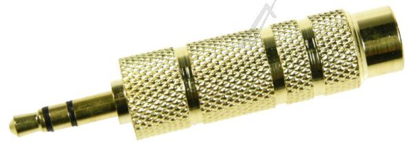 65360 ADAPTER JACK 3,5 MM STEKER > 6,35 MM JACK CONTRA 3 PIN METAAL