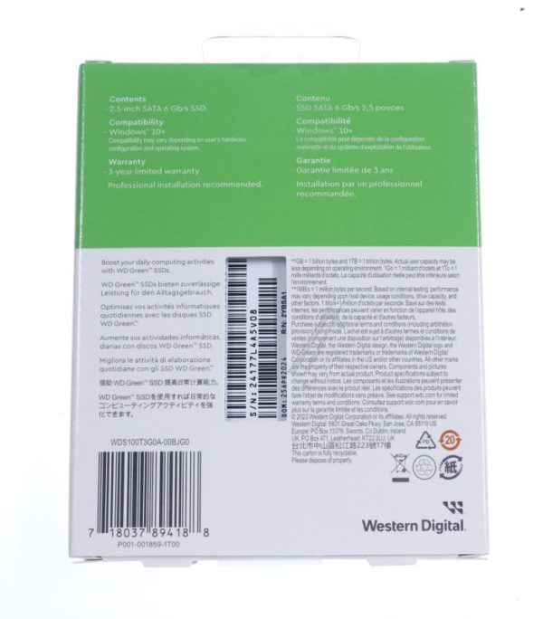WD GREEN™ WDS100T3G0A 1TB 2,5"/ SATA-3 SSD-HARDE SCHIJF