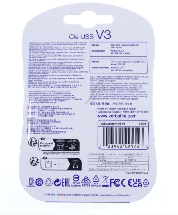 49174 USB DRIVE 3.2 GEN1 64GB STORE N GO V3