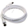 COAX-AANSLUITKABEL STEKER/ CONTRA CLASS:A,  WIT 1,5MTR.