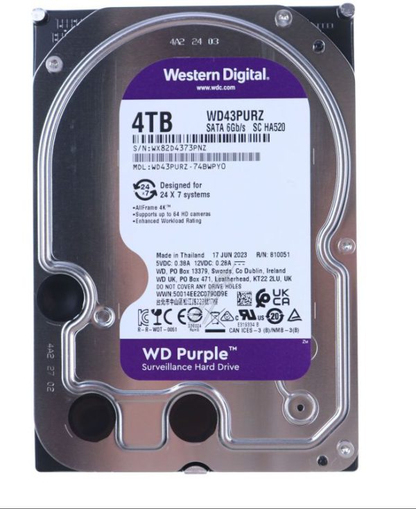 WD43PURZ WD PURPLE 4TB SATA HDD 8,9CM 3,5ZOLL INTERN 256MB CACHE