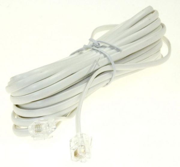 TELEFOONSNOER RJ11, 6P/ 4C,  5,4MTR. WIT,  1:1