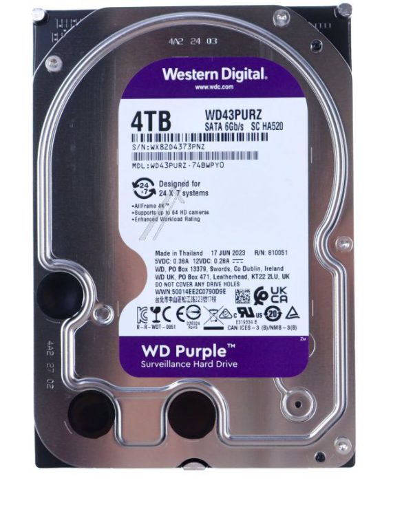 WD43PURZ WD PURPLE 4TB SATA HDD 8,9CM 3,5ZOLL INTERN 256MB CACHE