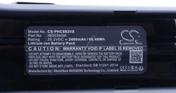 25,2V-2400MAH LI-ION STOFZUIGER ACCU ALTERNATIEF VOOR PHILIPS