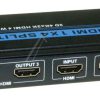 HDMI1.3 SPLITTER,  1X HDMI-IN /  4X HDMI-UIT,  INCL. NETADAPTER