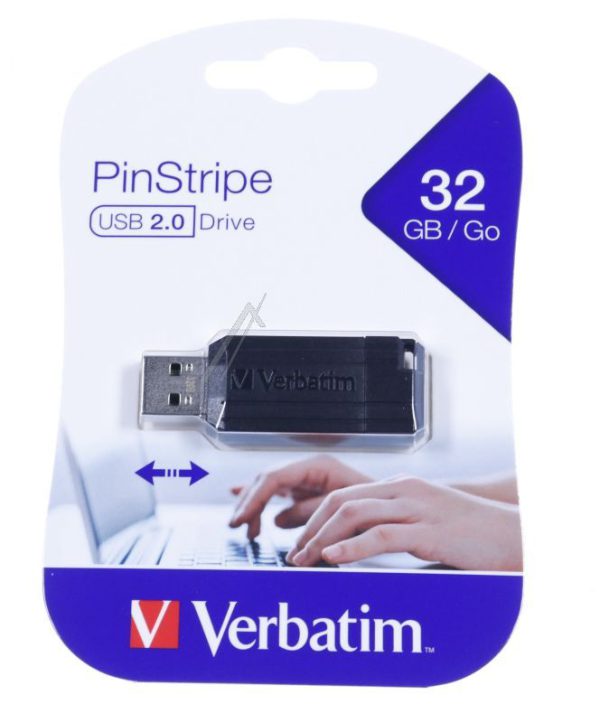 49064 USB STICK DRIVE 2.0 PINSTRIPE 32GB ZWART