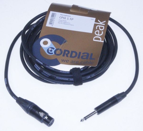 CPM 5 FP MICROFOONKABEL XLR-CONTRA/  JACK 6,3MM. MONO,  L: 5,0MTR.