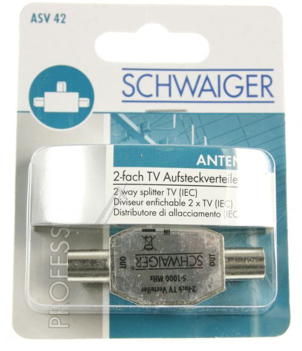 ASV42531 COAX-SPLITTER TV 2-WEG METAAL