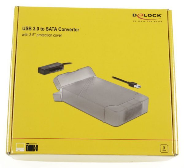64086 USB TYP-A ZU SATA KONVERTER MIT 3.5" SCHUTZHÜLLE