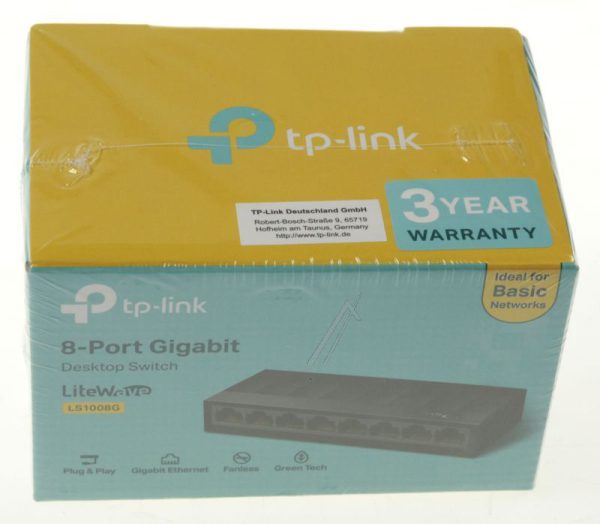 LITEWAVE LS1008G GIGABIT ETHERNET SWITCH,  8 POORTEN,  UNMANAGED