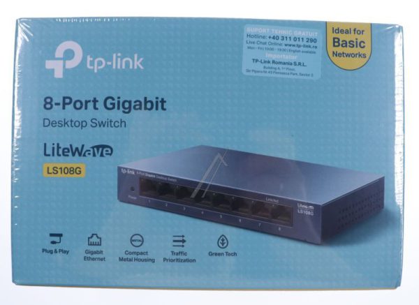 LITEWAVE LS108G GIGABIT ETHERNET SWITCH 8 PORT METAAL DESKTOP