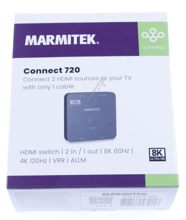 CONNECT 720 25008415 HDMI SWITCH 8K 60HZ - 4K 120HZ - 2 INGANGEN /  1 UITGANG