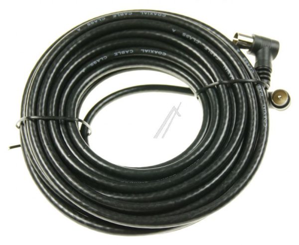 COAX-AANSLUITKABEL STEKER 90°/  CONTRA 90° CLASS:A,  ZWART 10 MTR.