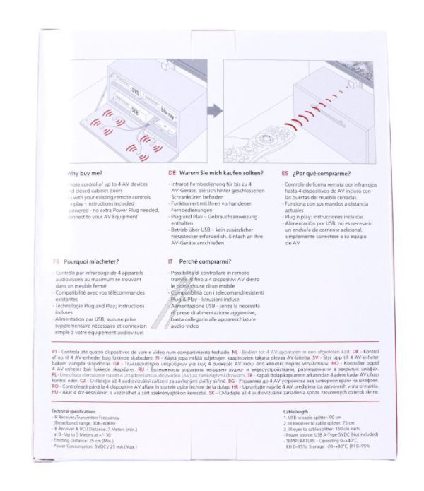 URC1000 IR AFSTANDSBEDIENINGVERLENGSET TOT 4 APPARATEN