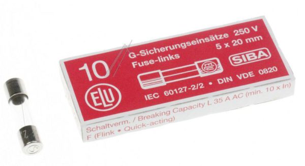 2,5A-F ZEKERING SNEL,  5X20MM.,  INH:10 ST. ROHS-CONFORM
