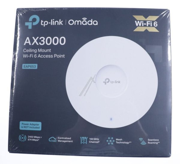 EAP653 TP-LINK EAP653 AX3000 WIFI 6 ACCESSPOINT VOOR PLAFONDMONTAGE 574 MBIT/ S OP 2,4 GHZ 2402 MBIT/ S OP 5 GHZ - ZONDER VOEDING