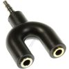 HEADSET ADAPTER 3,5MM 4PIN JACKSTEKER /  2X 3,5MM 3PIN JACKCONTRA ZWART