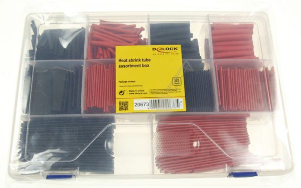 20673 KRIMPKOUS ASSORTIMENTSDOOS,  ROOD /  ZWART,  520 STUKS