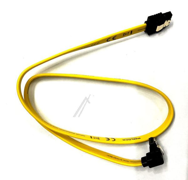 82479 KABEL SATA 50CM HAAKS/ RECHT METAAL GEEL