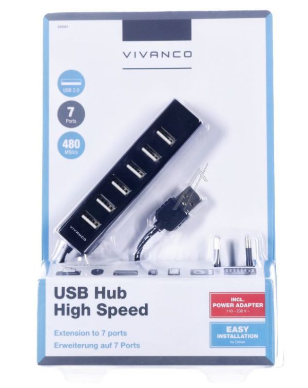 IT-USBHUB7PWR 36661 USB 2.0 HUB,  7 INGANGEN,  INCLUSIEF. NETVOEDING