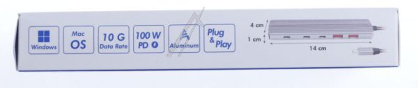 UA0415 USB 3.2 GEN2 HUB,  10 1-PORT,  2X USB-A,  8X USB-C,  PD 100W,  ALUMINIUM