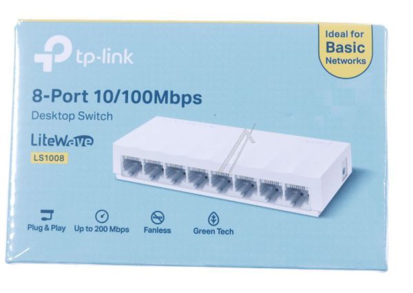LITEWAVE LS1008 ETHERNET SWITCH,  8 PORT,  DESKTOP