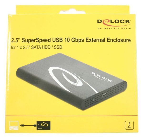 42610 EXTERNE BEHUIZING VOOR 2.5″ SATA HDD /  SSD MET SUPERSPEED USB 10 GBPS (USB 3.1 GEN 2)