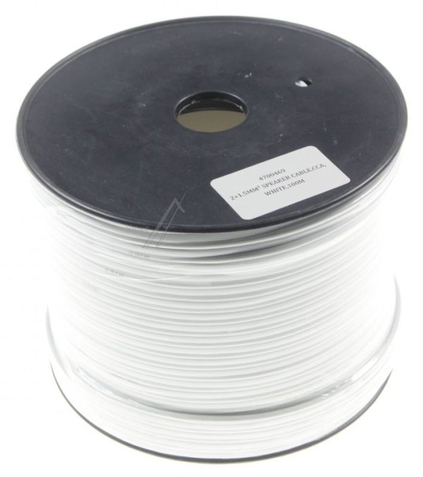 2X1,5MM² LUIDSPREKERKABEL WIT ROL-100MTR.