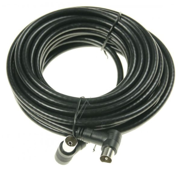 COAX-AANSLUITKABEL STEKER 90°/  CONTRA 90° CLASS:A,  ZWART 7,5MTR.