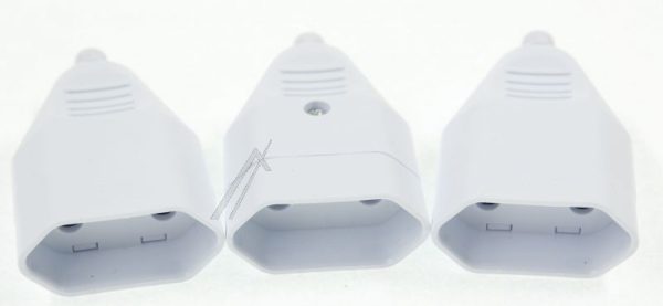 900.013 EURO-STEKKER WIT MET SCHROEFAANSLUITING,  3 STUKS