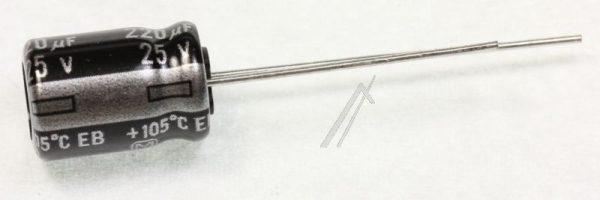 220UF-25V EEUEB1E221S ELCO RADIAAL 105° 8X11,5MM. RM=3,5MM. LONG LIFE -ROHS-
